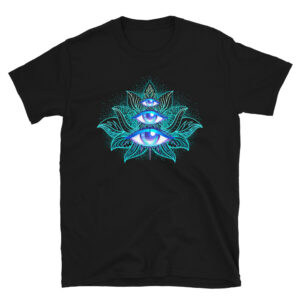 All Seeing Eye (Blue) - Psytrance.com - Short-Sleeve Unisex T-Shirt